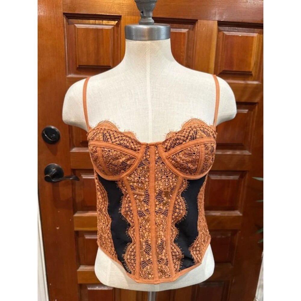 Urban Outfitters Black and burnt orange corset top